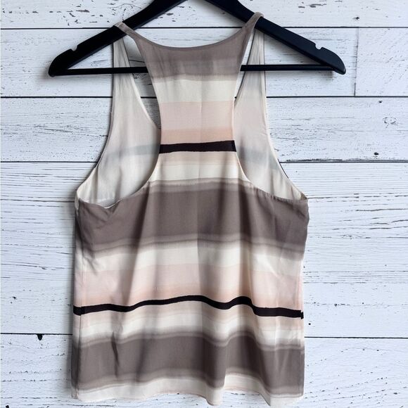 Alice + Olivia - Women's Brown Stripe Blouse Tank Top - Picture 2 of 3